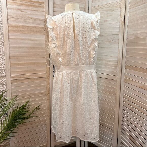 Modcloth White Eyelet Sleeveless Midi Dress 14 - Picture 10 of 11